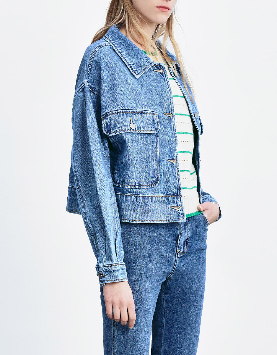 Flap Pocket Denim Jacket – Urban Revivo Fashion influencer