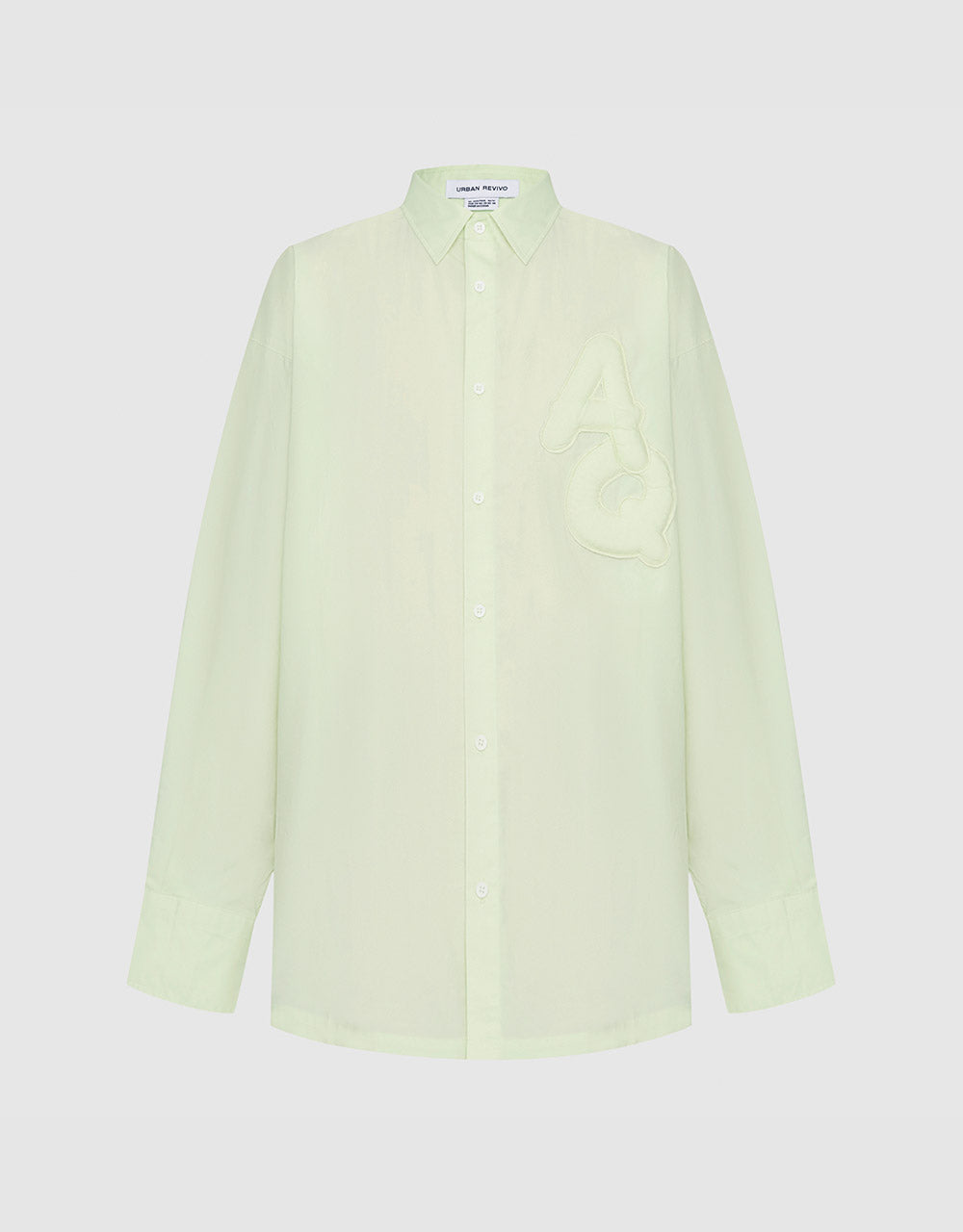 Embossed Letter Button Up Shirt