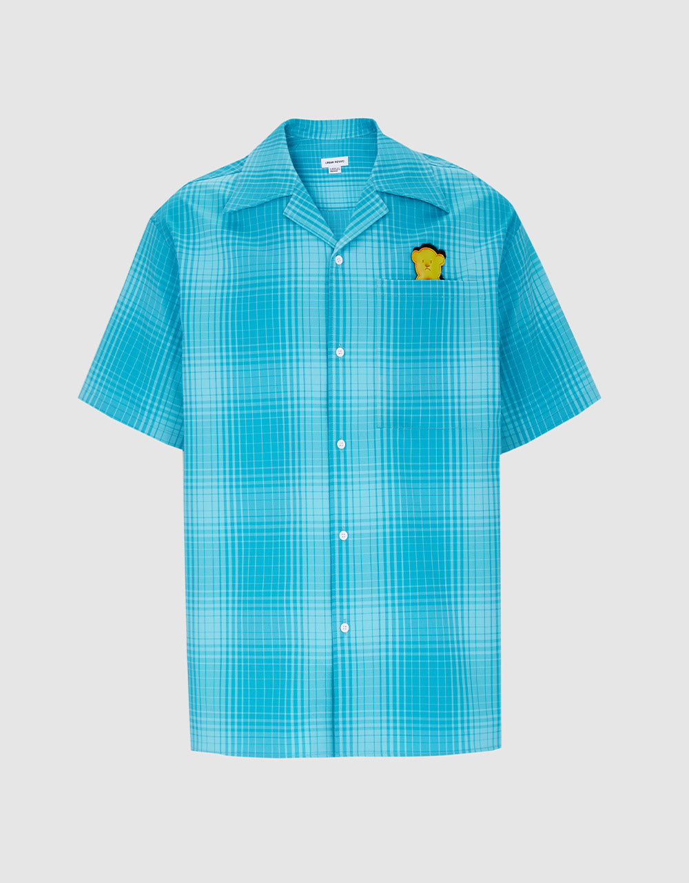 Bear Detail Plaid Short Sleeve Shirt