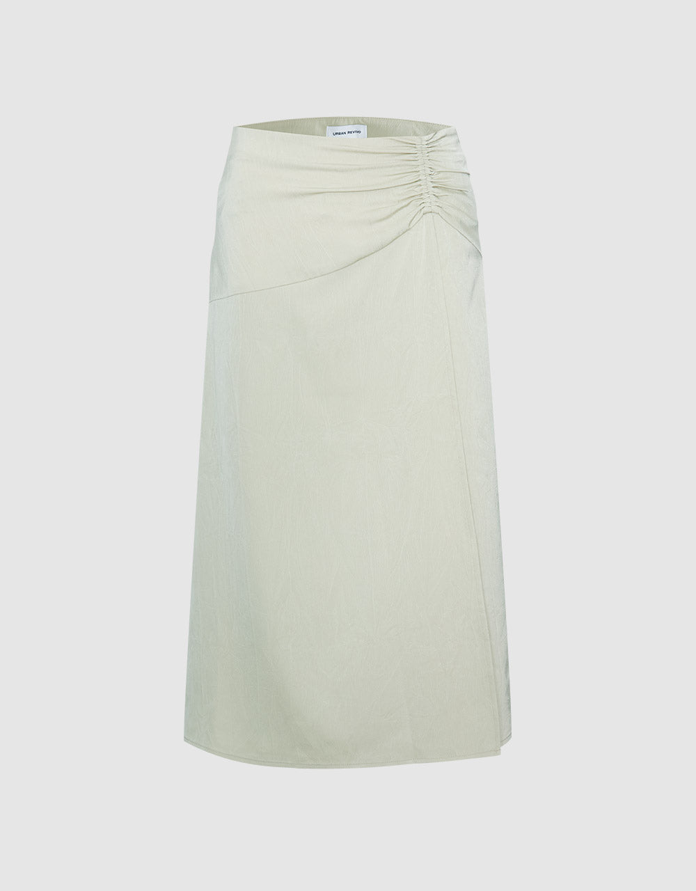 7 Plain Ruched Midi Skirt