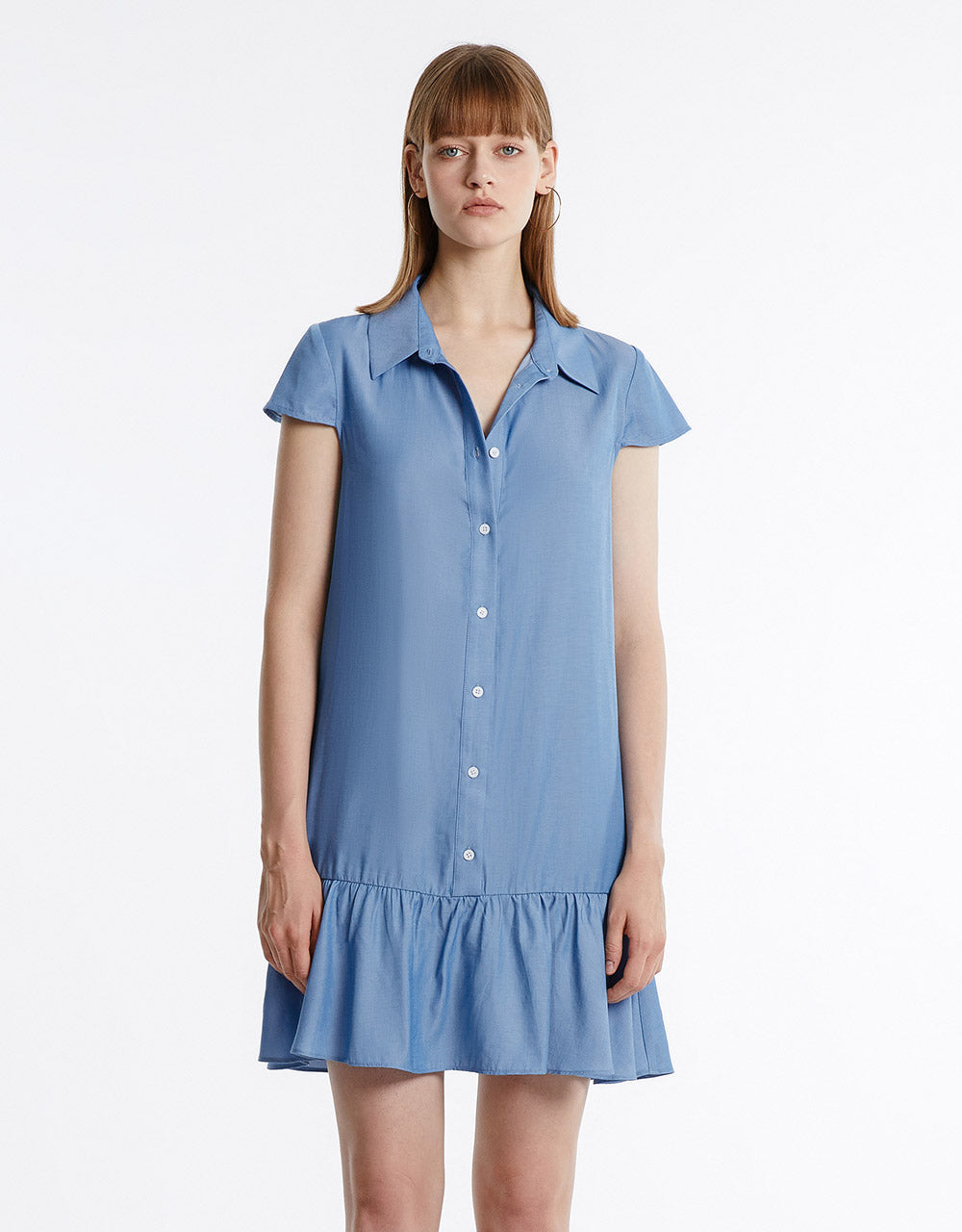 Shirt Dress With Ruffles (Pre-Order)