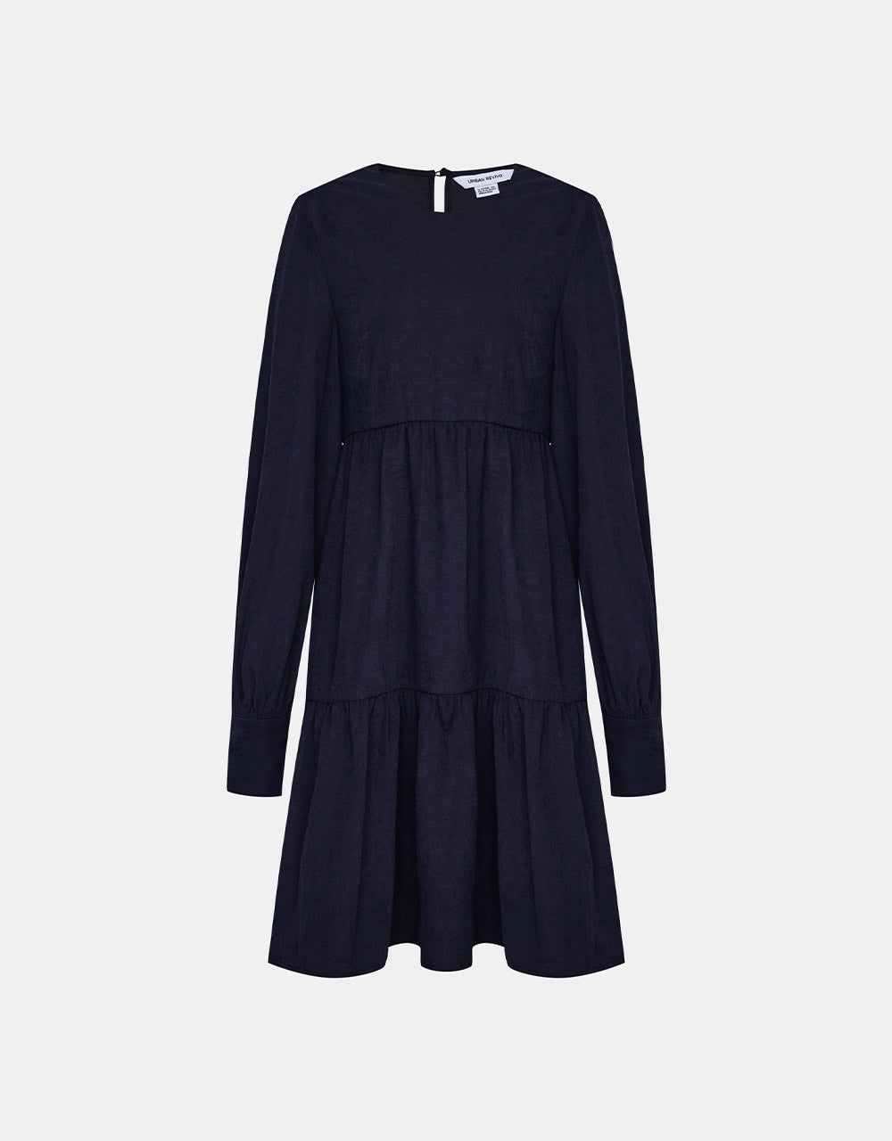 7 Solid Puff Sleeve Smock Dress