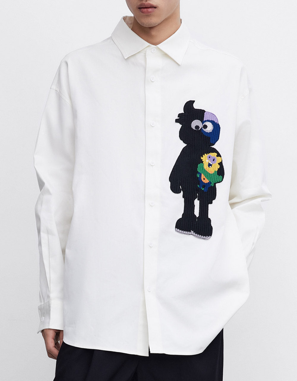 Cartoon Patch Button Up Shirt