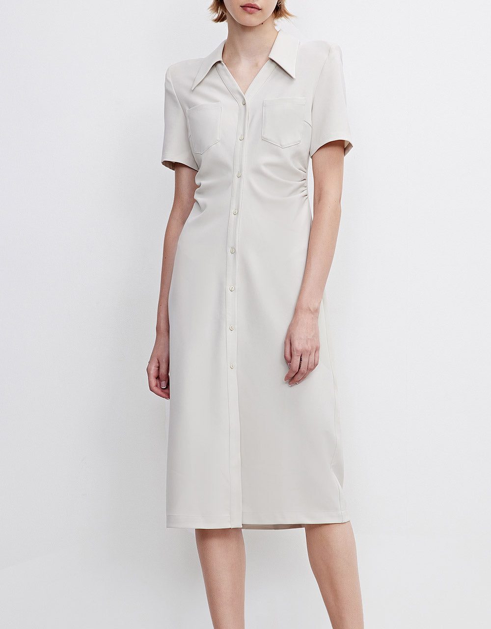 7 Pocket Patched Button Up Dress