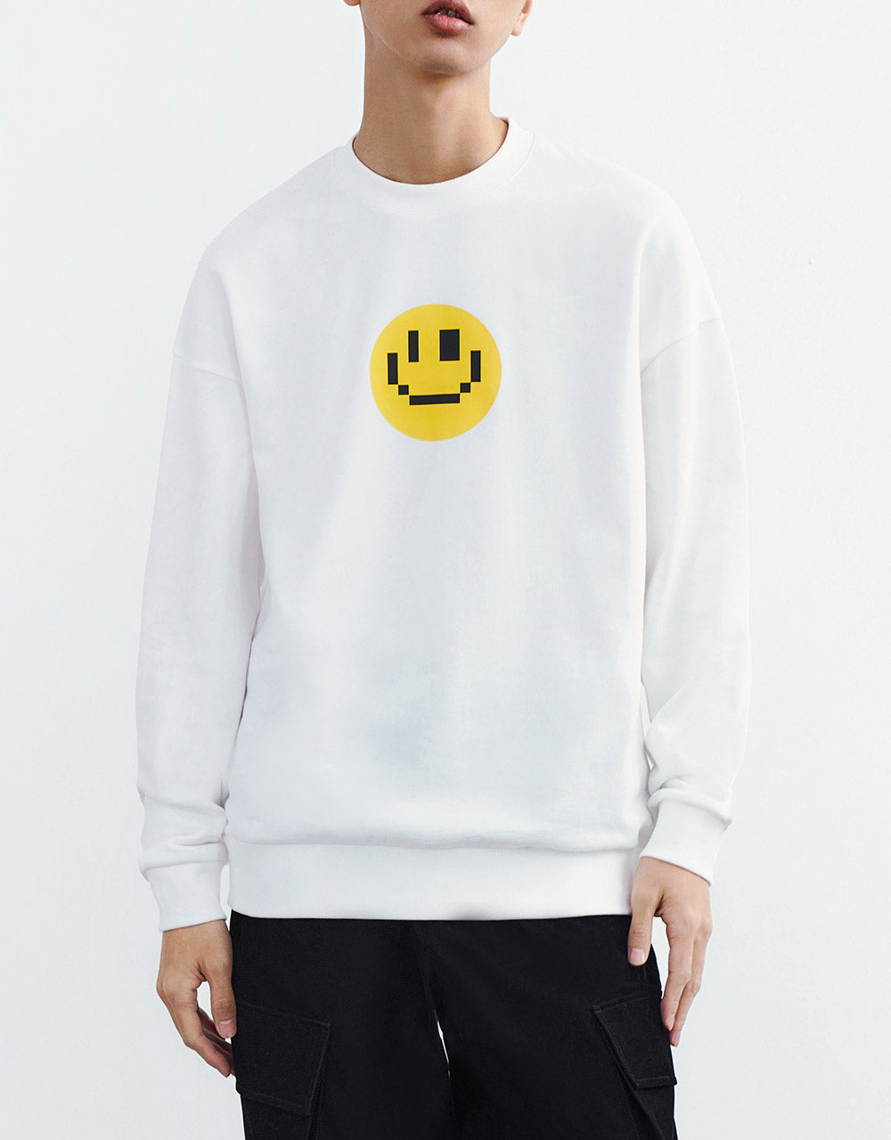 Unisex Smile Face Crew Neck Sweatshirt