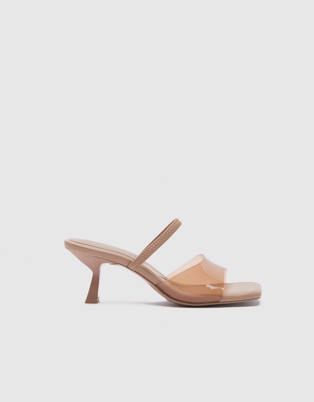 Clear Heeled Mule Sandals