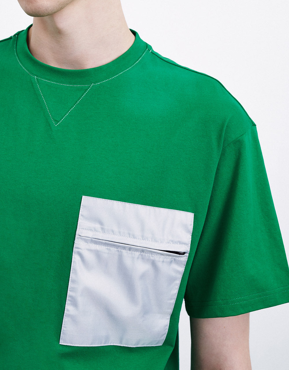 Contrast Patched Pocket Tee