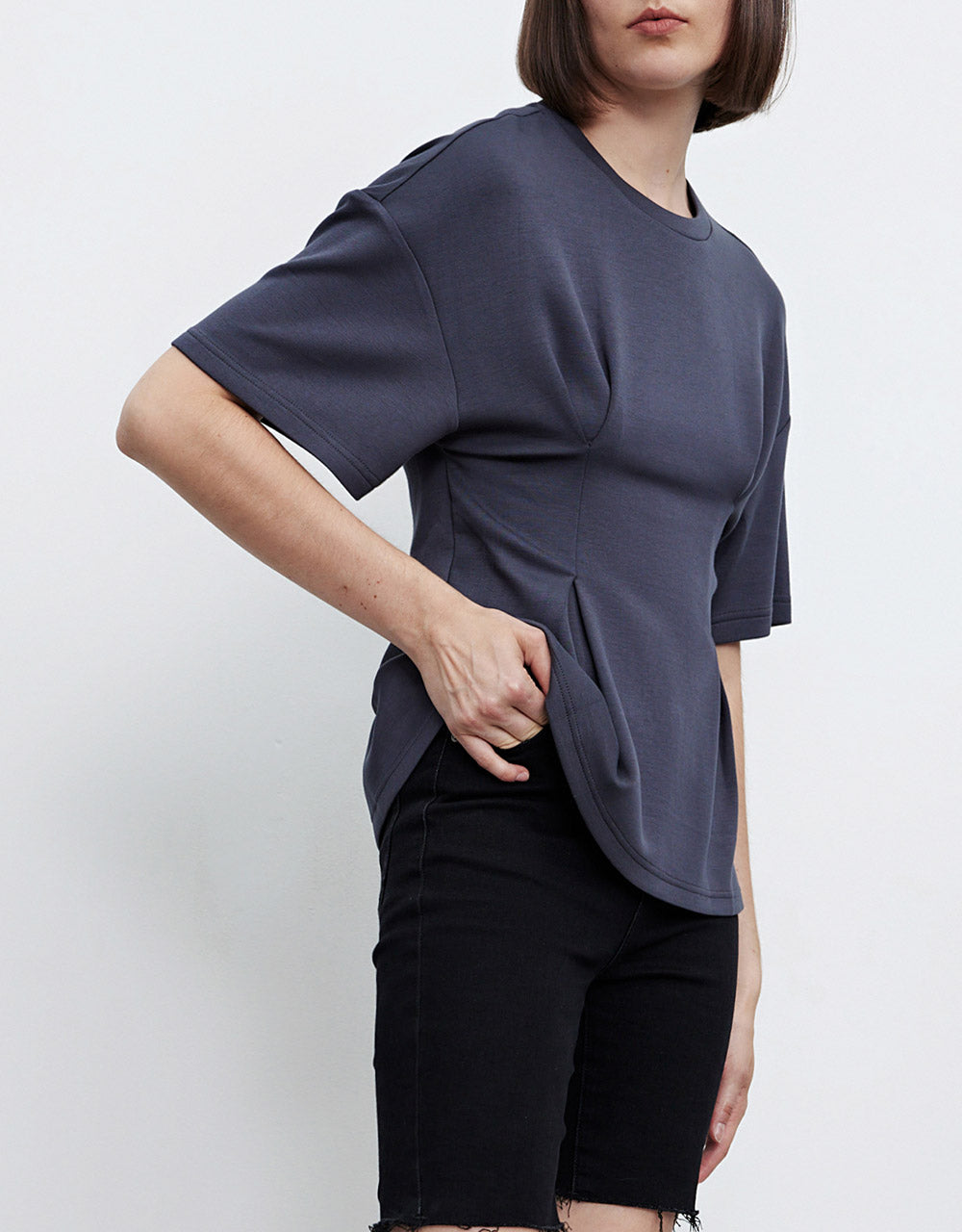 7 Off-Shoulder Crew Neck Loose T-Shirt