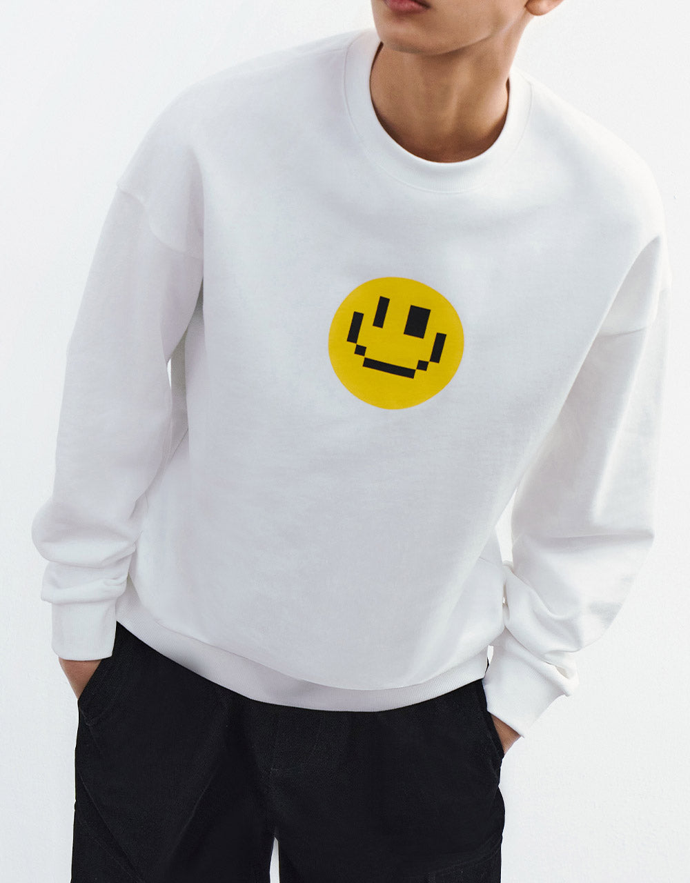 Unisex Smile Face Crew Neck Sweatshirt