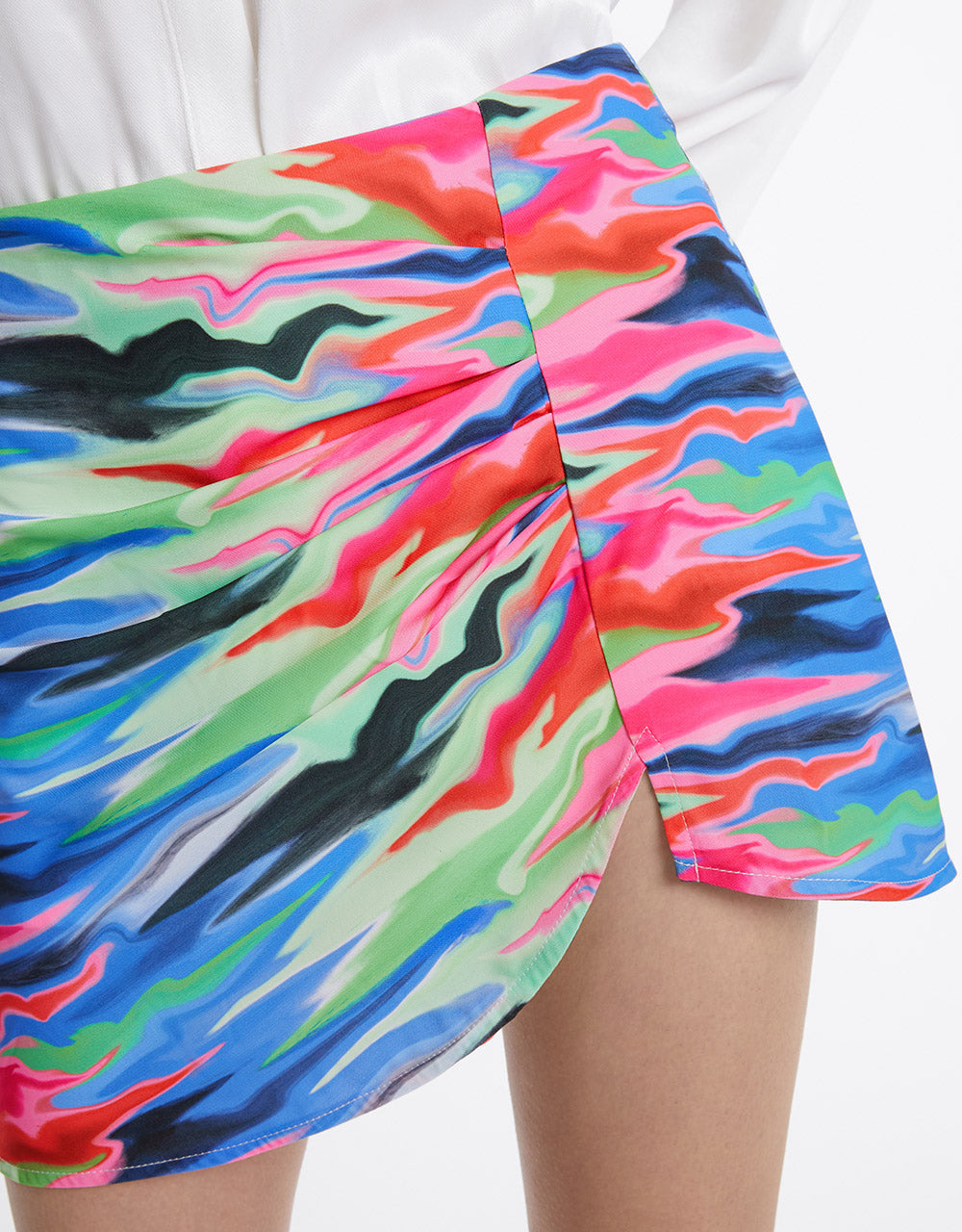 Printed Asymmetric Mini Skirt(PRE-ORDER)