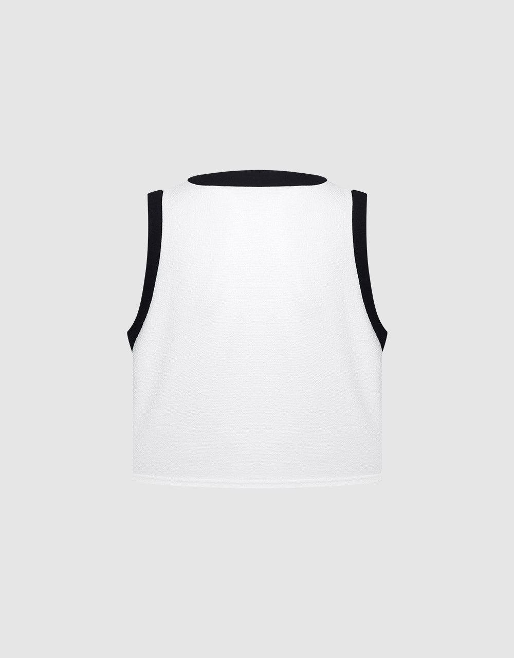 Contrast Trim Patched Pocket Tank Top