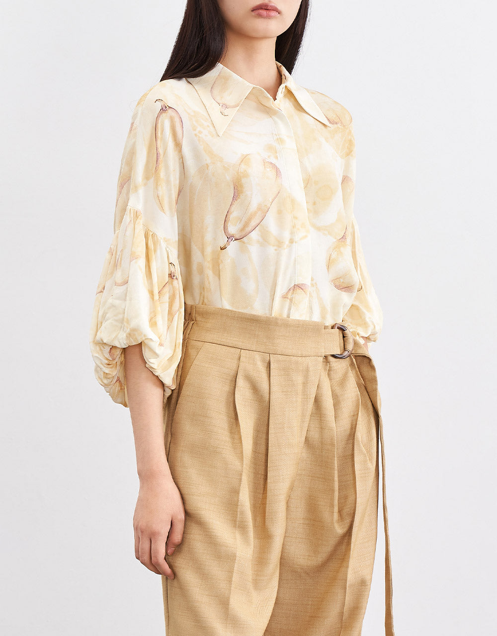 7 Pear Print Button Up Shirt