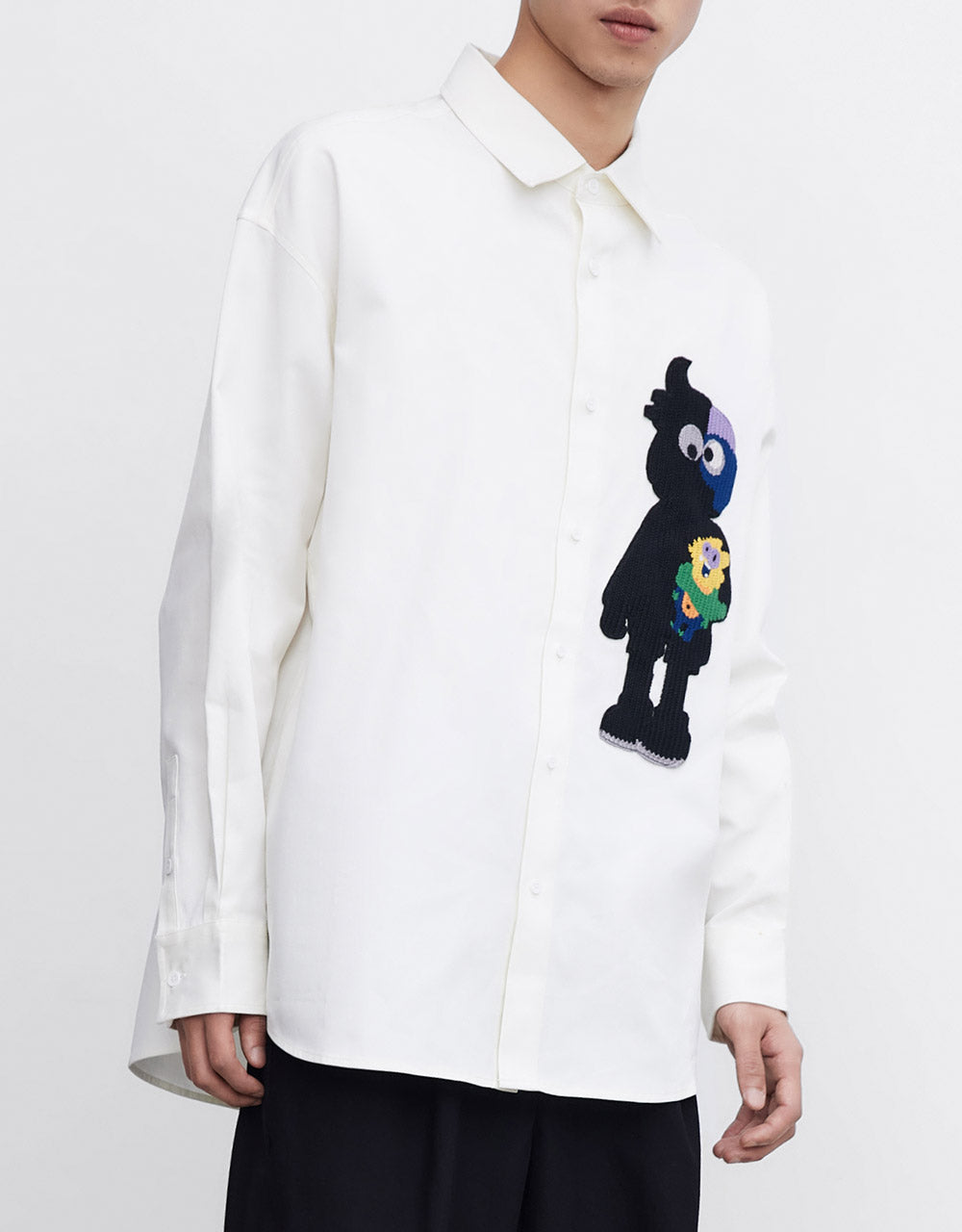 Cartoon Patch Button Up Shirt