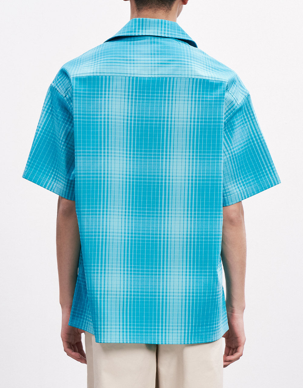 Bear Detail Plaid Short Sleeve Shirt