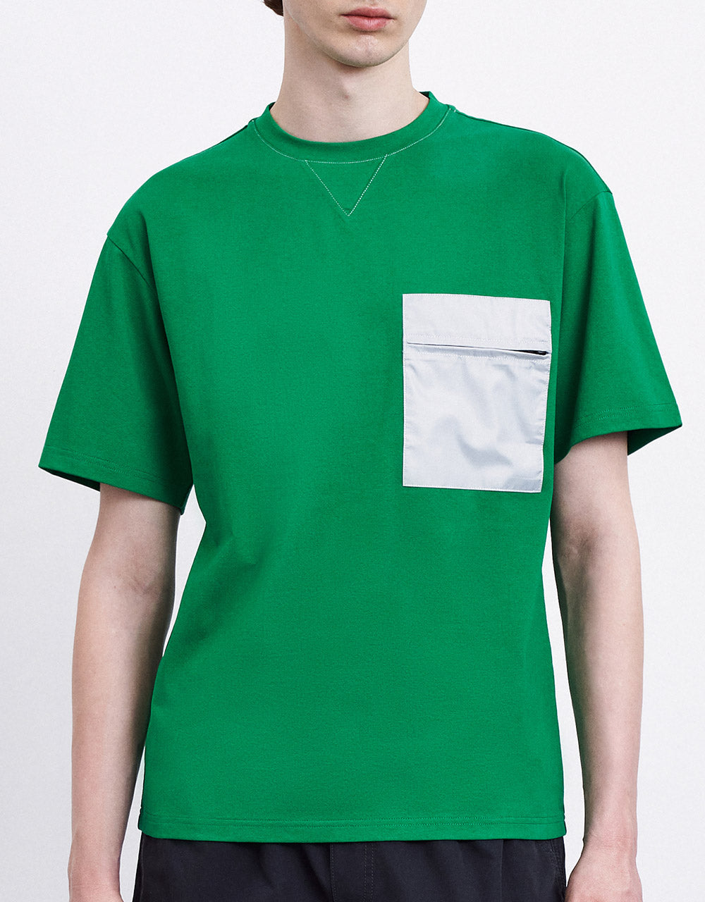 Contrast Patched Pocket Tee