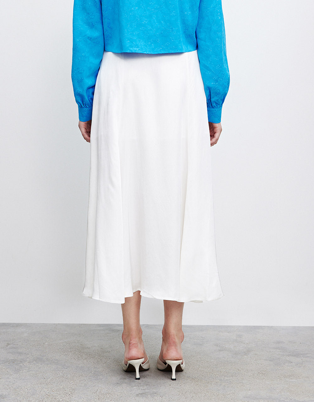 7 Solid Flare Midi Skirt