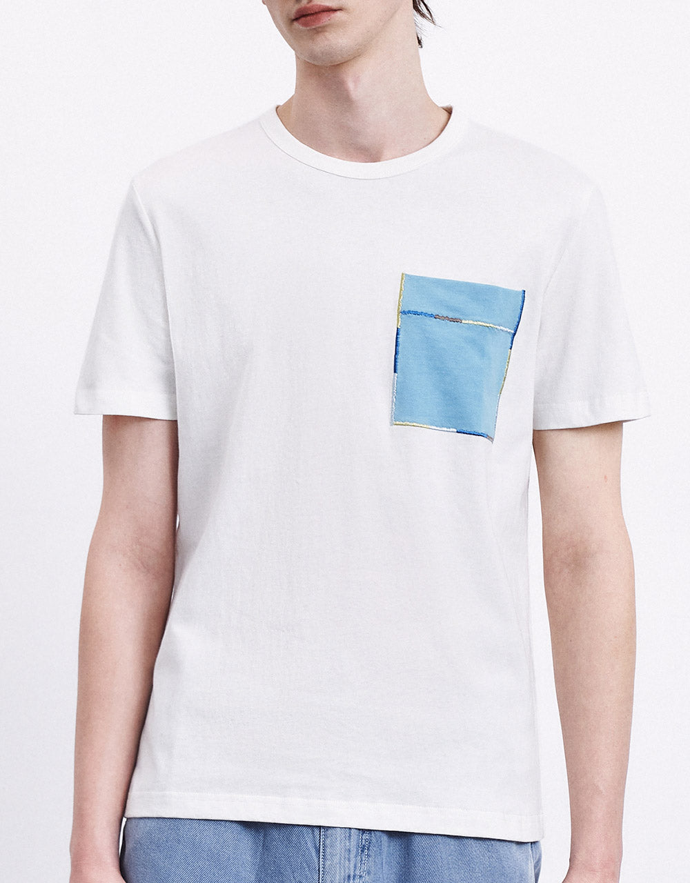 Contrast Patched Pocket Tee