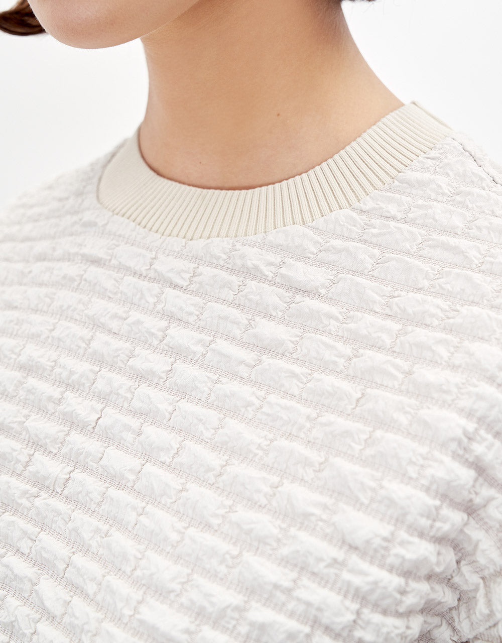 7 Textured Fabric Drop Shoulder SweatShirt