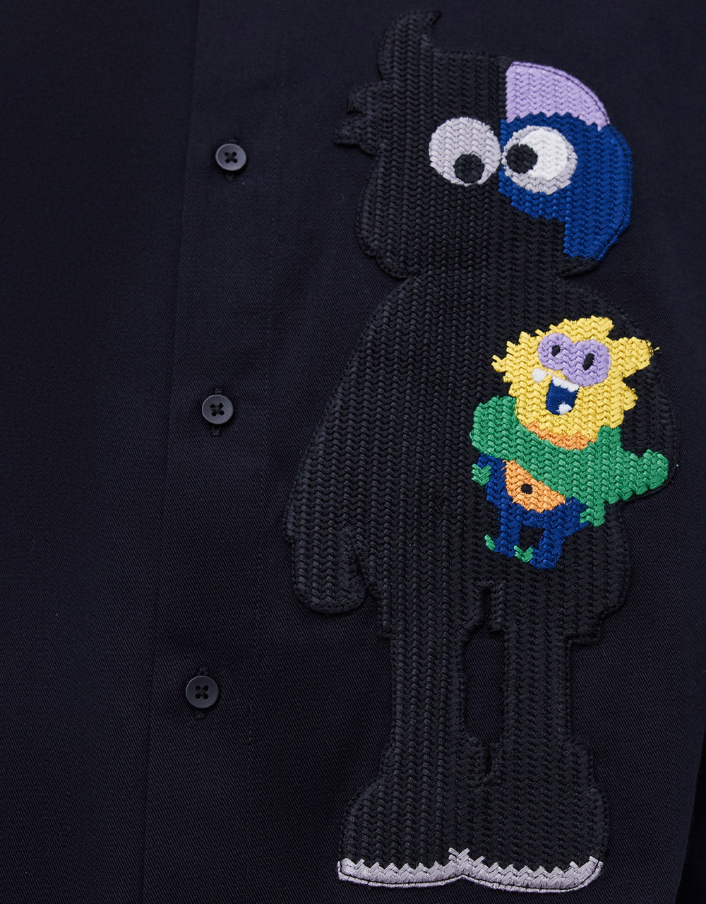 Cartoon Patch Button Up Shirt