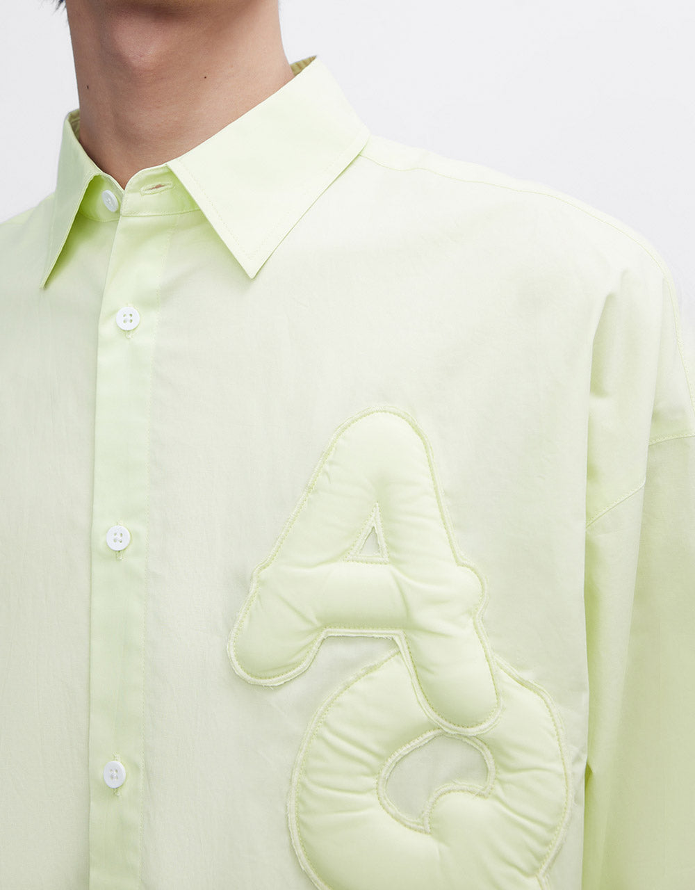 Embossed Letter Button Up Shirt