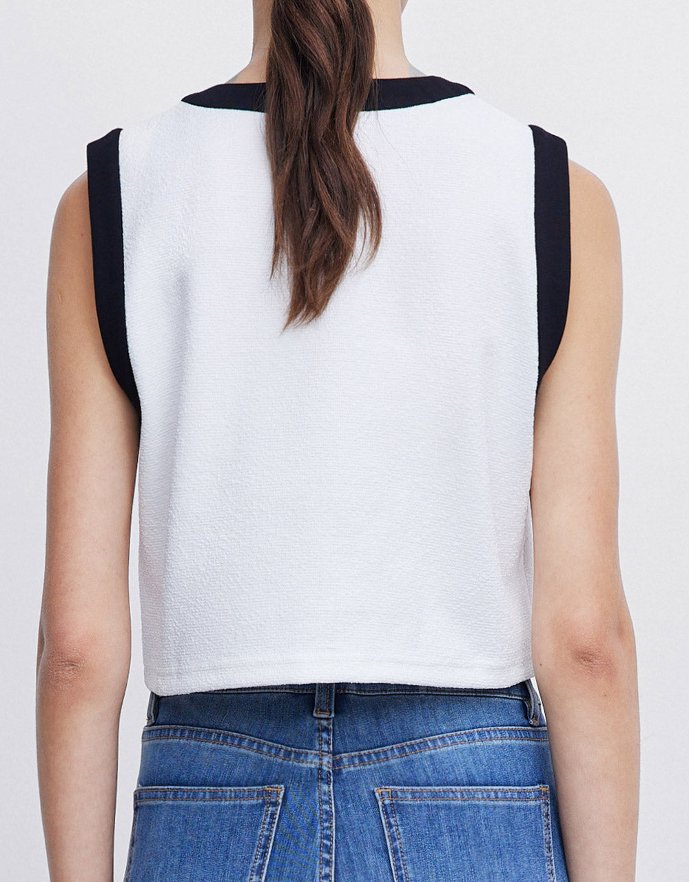 Contrast Trim Patched Pocket Tank Top