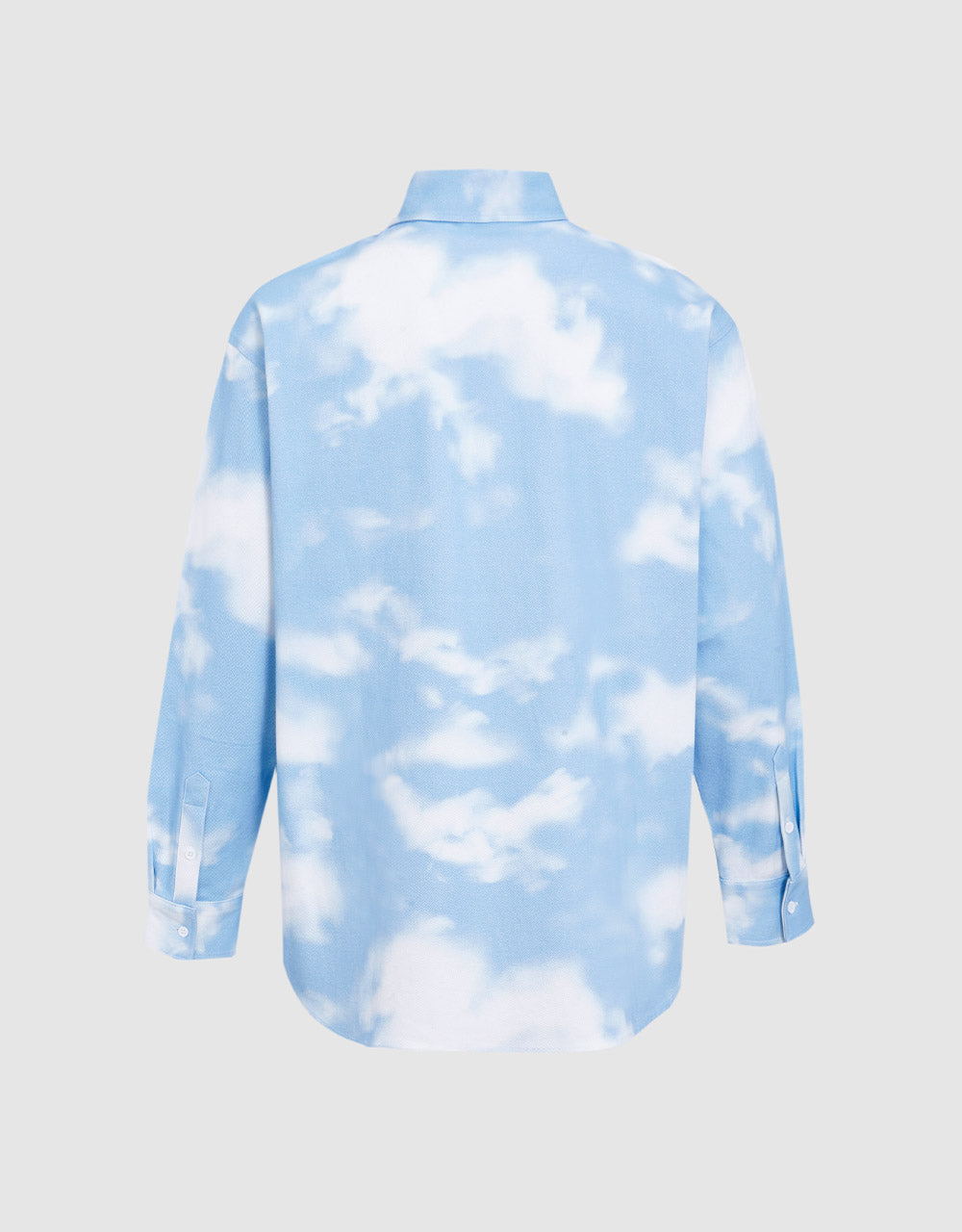 Unisex Cloud Print Patched Pocket Shirt