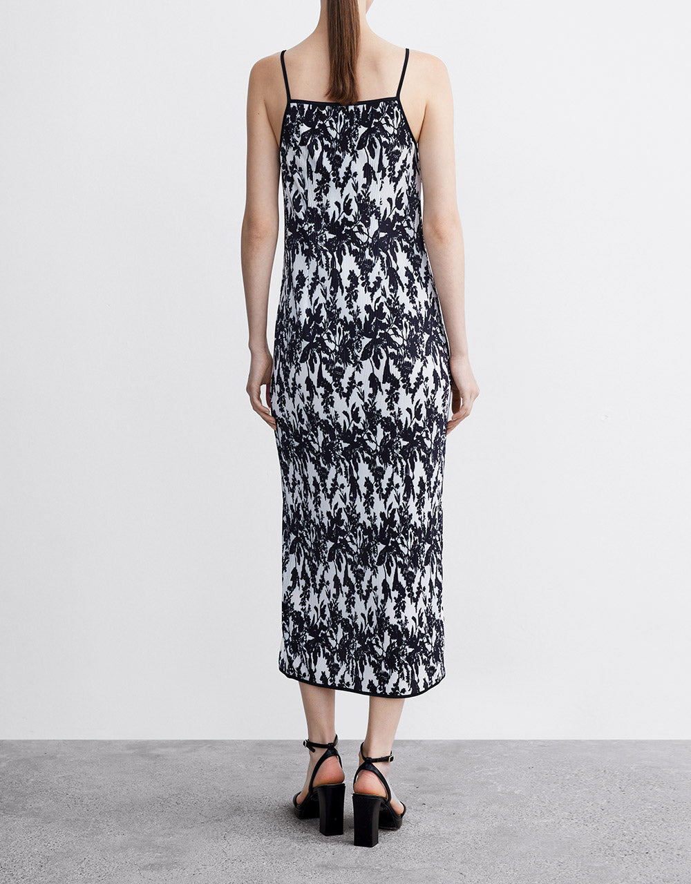 7 Plant Print Cami Midi  Dress