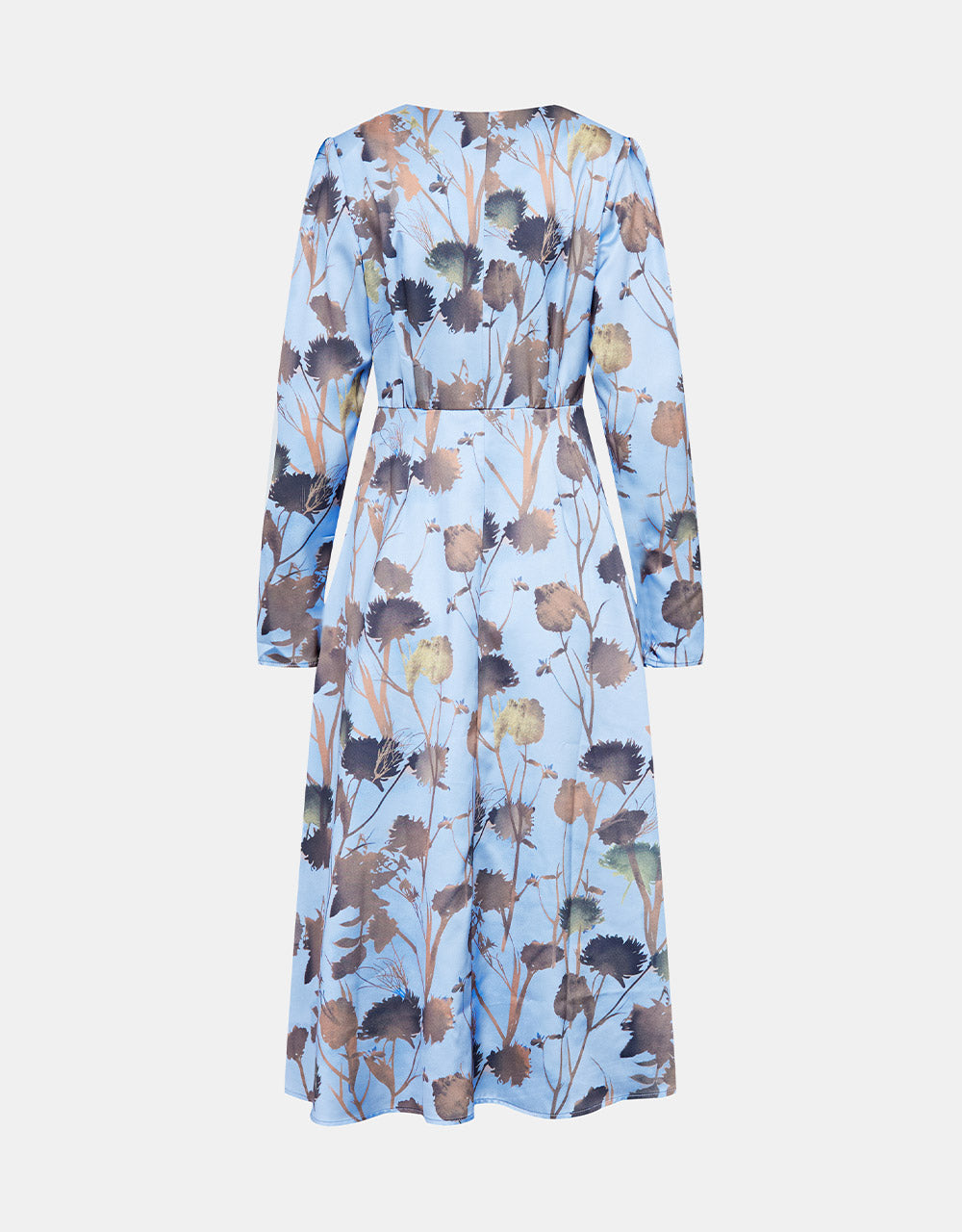 7 Leaf Print Cowl Neck Midi Dress