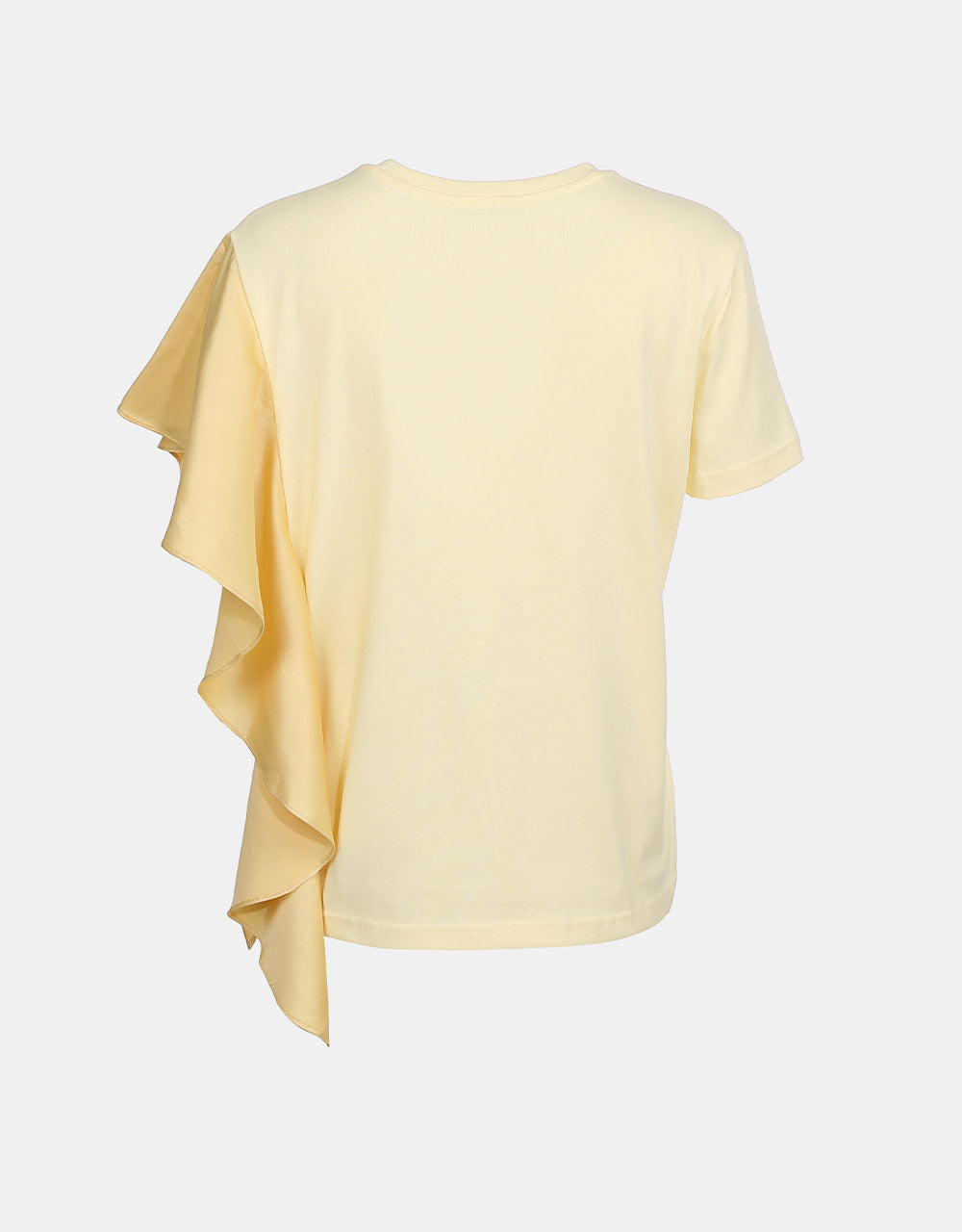 7 Ruffle Trim Crew Neck Tee