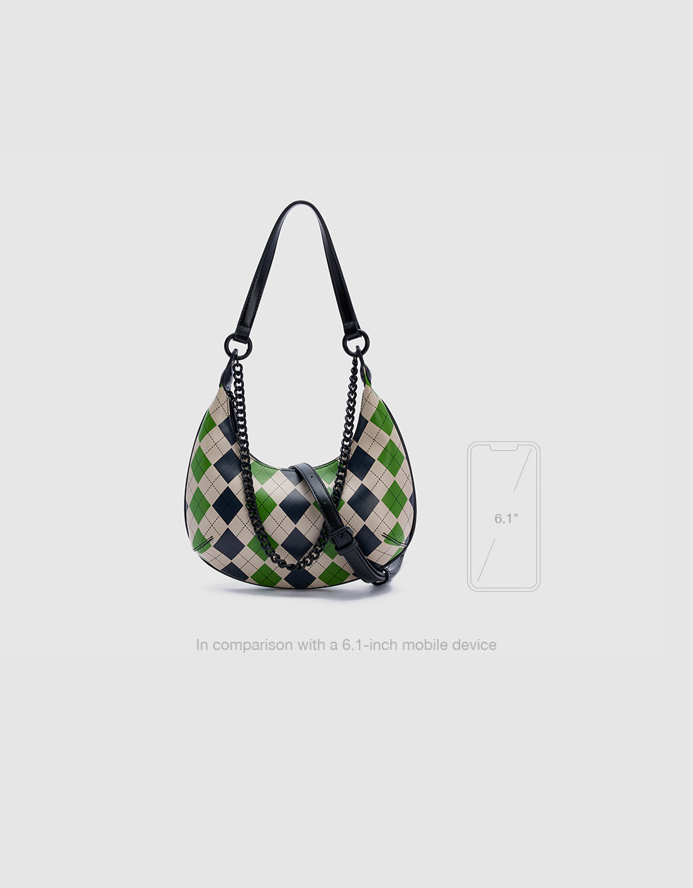 8 Argyle Baguette Bag