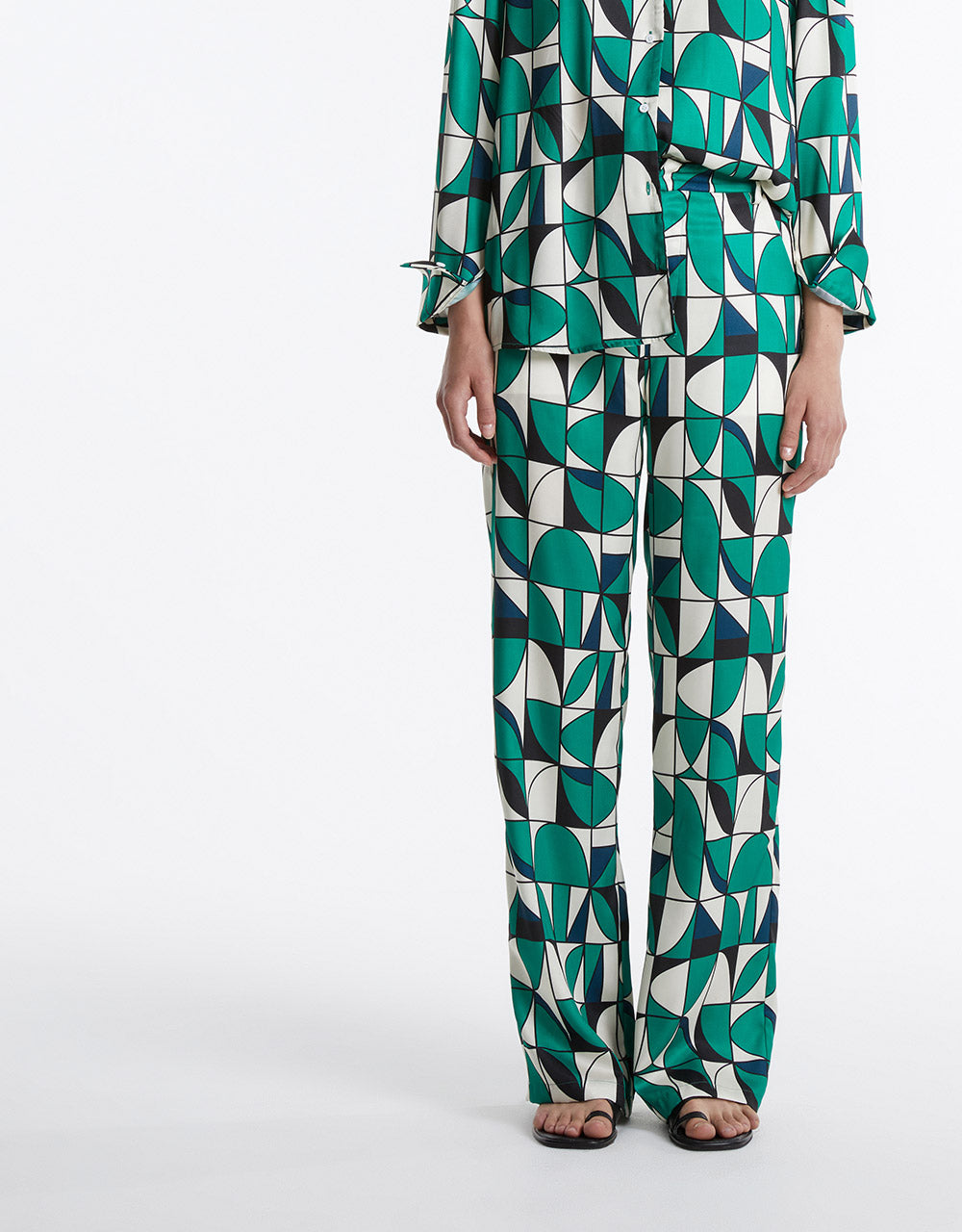 7 Geometric Print Wide Leg Pants