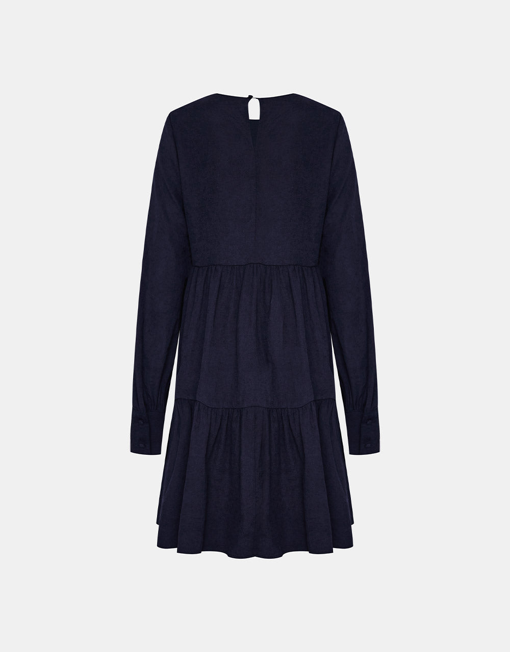 7 Solid Puff Sleeve Smock Dress