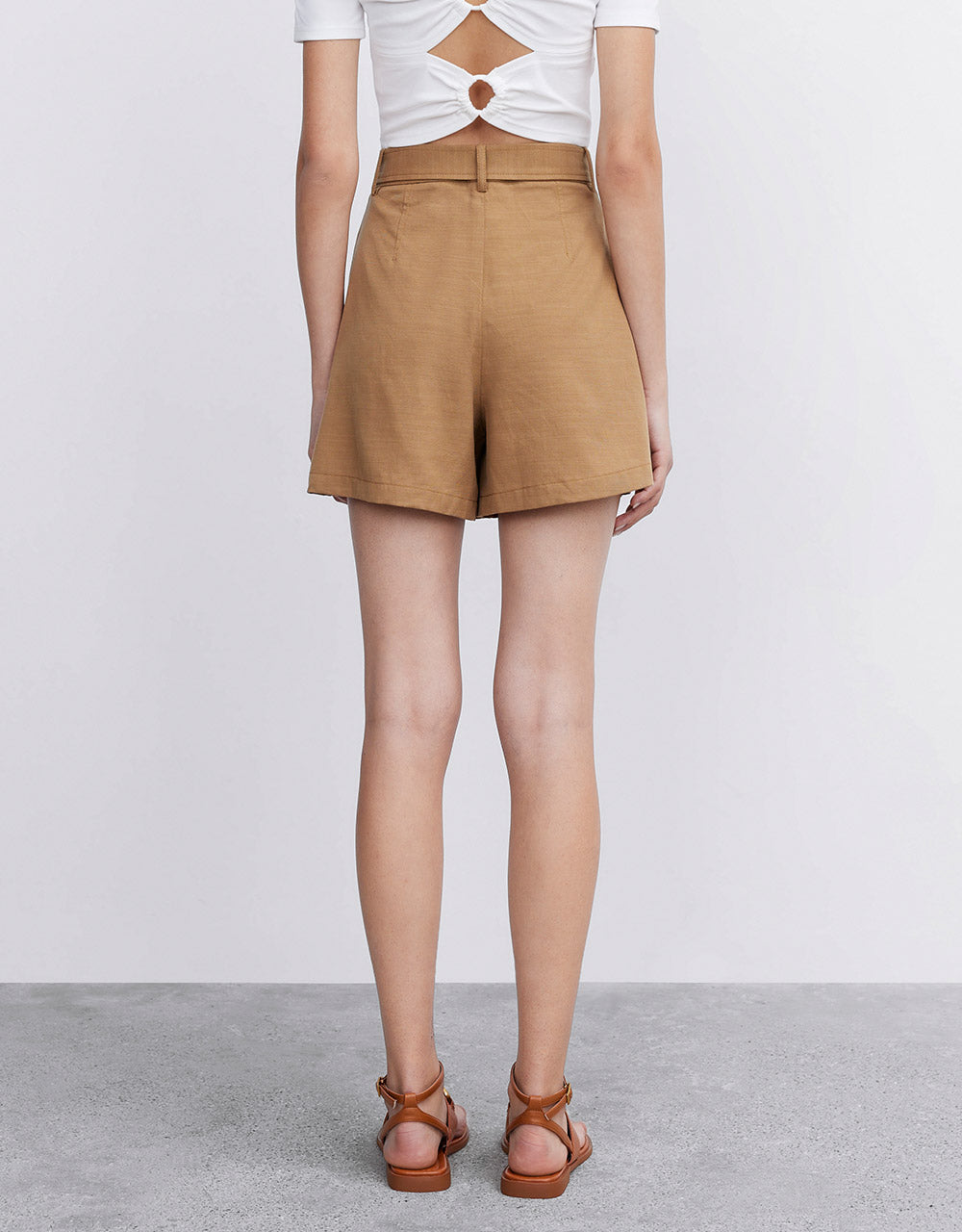 8 Belted Pleated Shorts