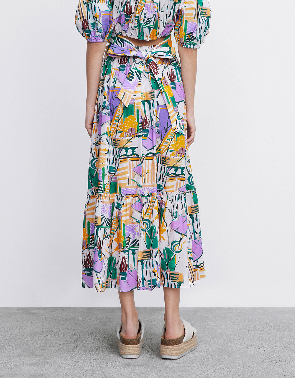 7 Abstract Print Midi Skirt