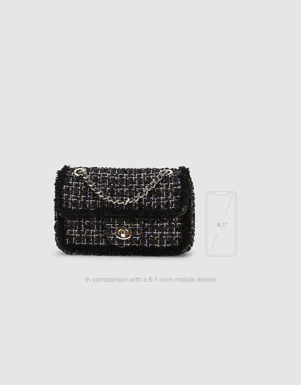 Unlock your style potential with our Anaya Tweed Shoulder Bag featurin