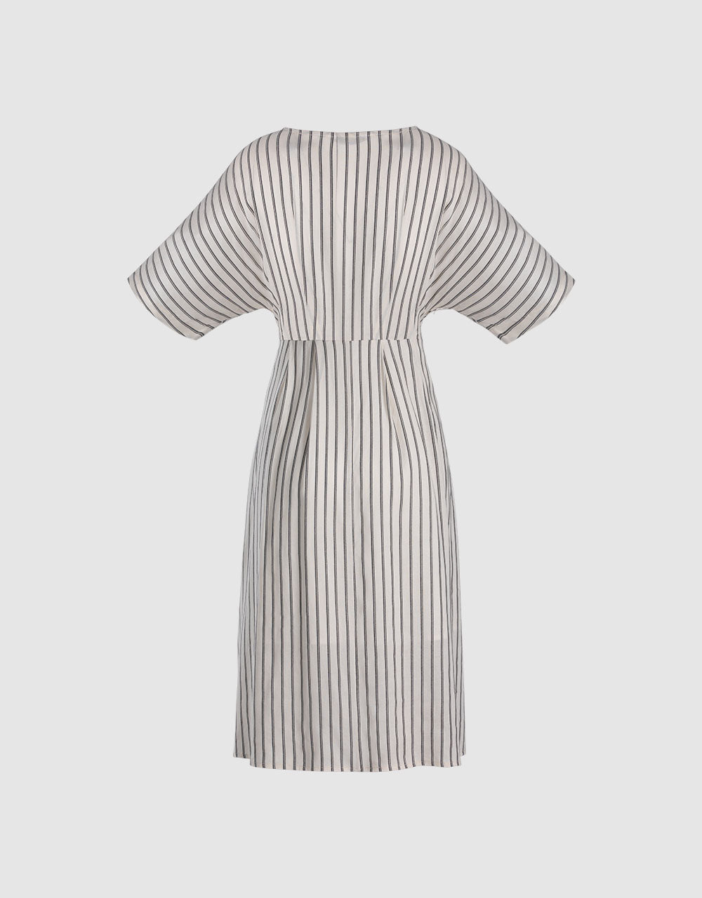 7 Striped Button Front Midi Dress